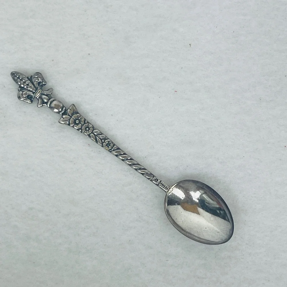 Unbranded Spoon Unisex OS Fleur-de-Lis Silver Ornate Floral Vintage Excellent